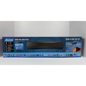 Antop AT-420B Omni Bar Amplified Indoor Outdoor HDTV Antenna 75 Mile Range Black